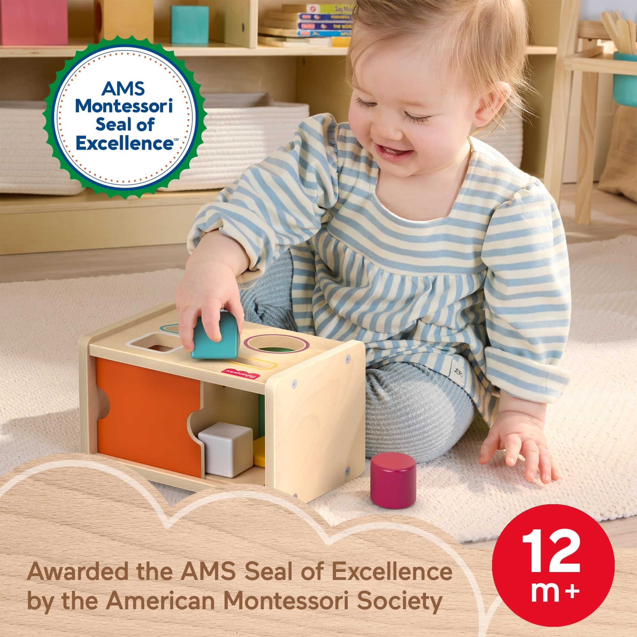 Amazon.com: Fisher-Price Wood Montessori Toy Object Permanence Box